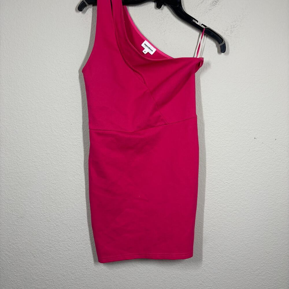 Superdown Size Medium Nava Asymmetrical Mini Dress Pink One Shoulder Sleeveless - Picture 2 of 8